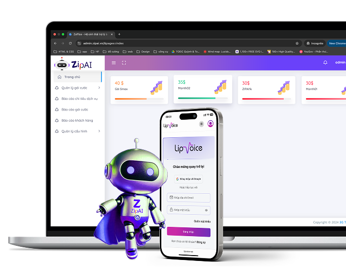 Demo ứng dụng LipVoice trên laptop và điện thoại